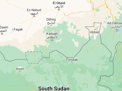Map showing location of Talodi (10.63246, 30.3797)