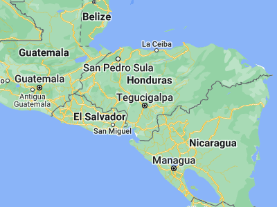Map showing location of Támara (14.15, -87.33333)