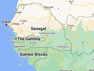 Map showing location of Tambacounda (13.77073, -13.66734)