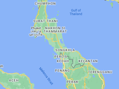 Map showing location of Tamot (7.33922, 100.11167)