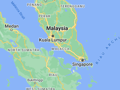 Map showing location of Tampin (2.4701, 102.2302)