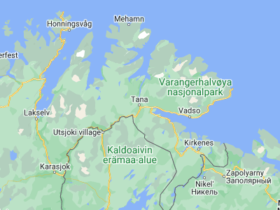 Map showing location of Tana bru (70.19909, 28.19039)
