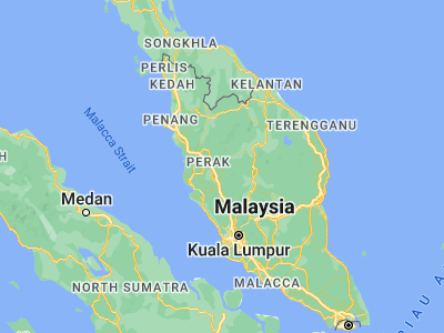 Map showing location of Tanah Rata (4.475, 101.3704)