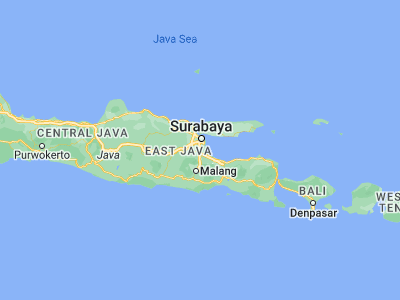 Map showing location of Tanggulangin (-7.49958, 112.69992)