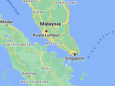 Map showing location of Tangkak (2.2673, 102.5453)