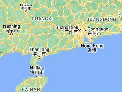 Map showing location of Tangping (22.03177, 111.93537)