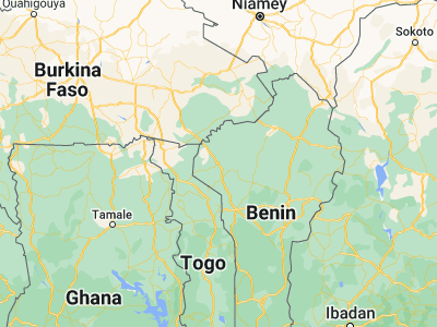 Map showing location of Tanguiéta (10.62118, 1.26651)
