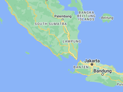 Map showing location of Tanjung Raja (-4.91069, 104.66119)