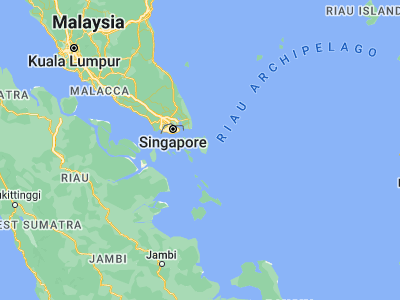 Map showing location of Tanjungpinang (0.91667, 104.45)