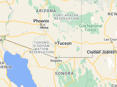 Map showing location of Tanque Verde (32.25174, -110.73731)