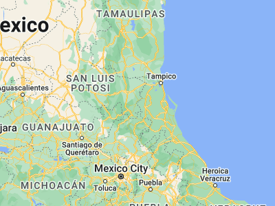 Map showing location of Tanquián Escobedo (21.61667, -98.63333)