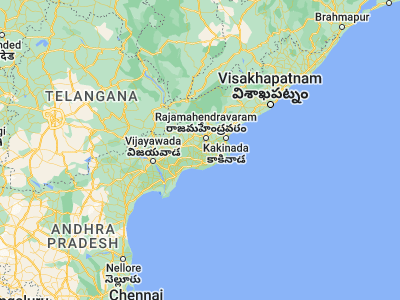 Map showing location of Tanuku (16.75, 81.7)