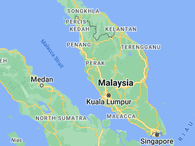 Map showing location of Tapah Road (4.16667, 101.2)