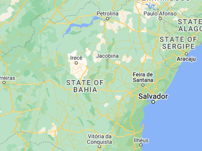 Map showing location of Tapiramutá (-11.84722, -40.79139)