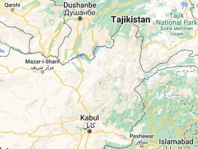 Map showing location of Ţāqchah Khānah (36.61922, 69.62805)