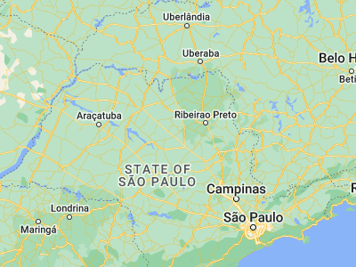 Map showing location of Taquaritinga (-21.40611, -48.50472)