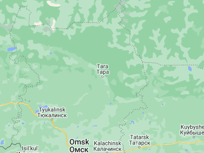 Map showing location of Tara (56.89436, 74.37096)