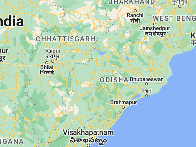 Map showing location of Tarabha (20.73333, 83.65)