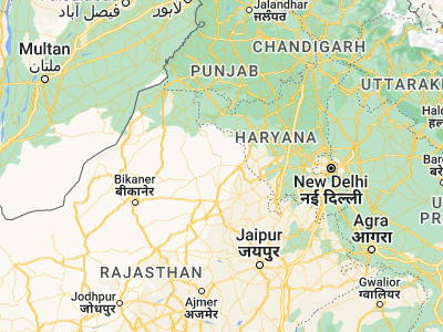Map showing location of Tārānagar (28.6686, 75.03207)