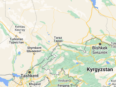 Map showing location of Taraz (42.9, 71.36667)
