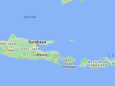 Map showing location of Tarebung (-7.0963, 114.2781)