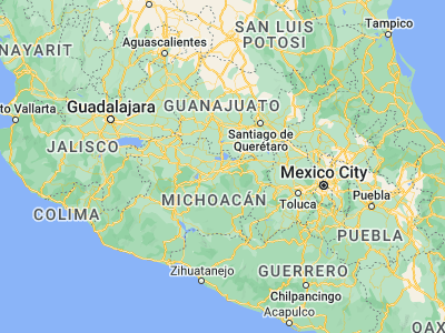 Map showing location of Tarímbaro (19.78333, -101.13333)