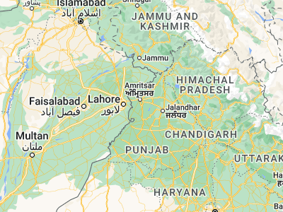 Map showing location of Tarn Tāran (31.45112, 74.92538)