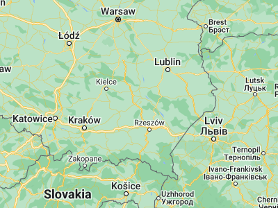 Map showing location of Tarnobrzeg (50.57304, 21.67937)