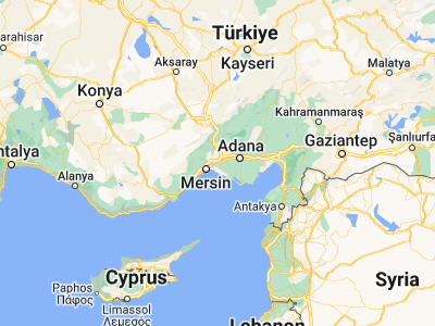 Map showing location of Tarsus (36.91876, 34.8784)