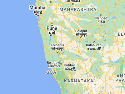 Map showing location of Tāsgaon (17.03333, 74.6)