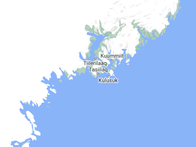 Map showing location of Tasiilaq (65.61451, -37.63676)