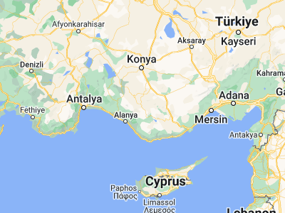 Map showing location of Taşkent (36.9243, 32.49131)
