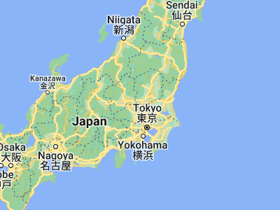 Map showing location of Tatebayashi (36.25, 139.53333)