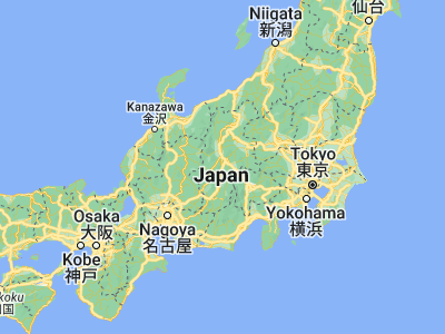Map showing location of Tatsuno (35.98426, 137.99721)