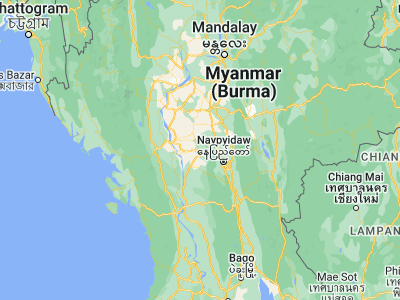 Map showing location of Taungdwingyi (20.01667, 95.55)
