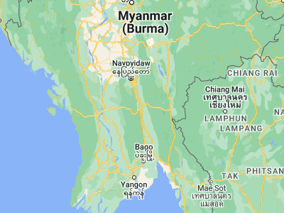 Map showing location of Taungoo (18.93333, 96.43333)