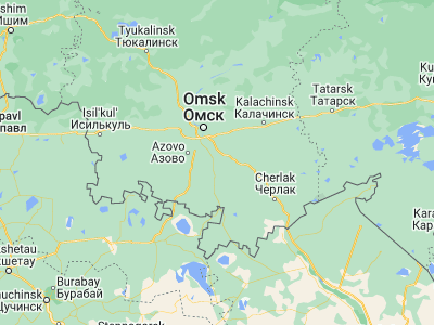 Map showing location of Tavricheskoye (54.58508, 73.6395)