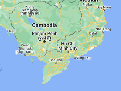 Map showing location of Tây Ninh (11.3, 106.1)