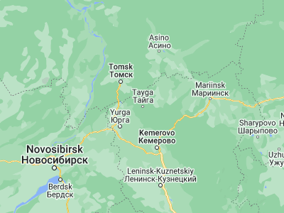 Map showing location of Tayga (56.06402, 85.62238)