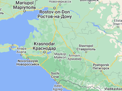 Map showing location of Tbilisskaya (45.36333, 40.19)