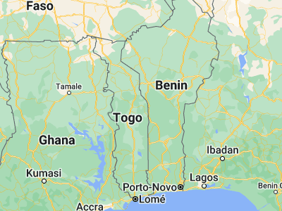Map showing location of Tchamba (9.03333, 1.41667)