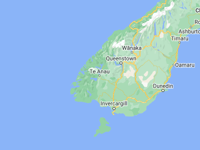 Map showing location of Te Anau (-45.41667, 167.71667)