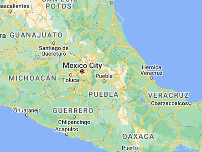 Map showing location of Teacalco (19.24028, -98.30694)