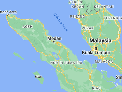 Map showing location of Tebingtinggi (3.3285, 99.1625)