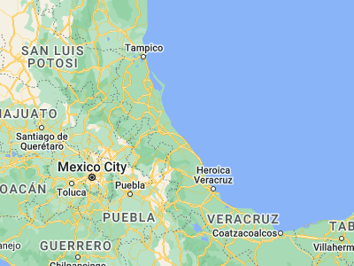 Map showing location of Tecolutla (20.48333, -97.01667)