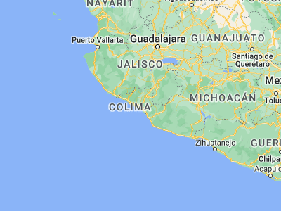 Map showing location of Tecomán (18.91463, -103.87564)