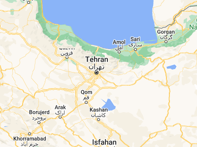 Map showing location of Tehrān (35.69439, 51.42151)