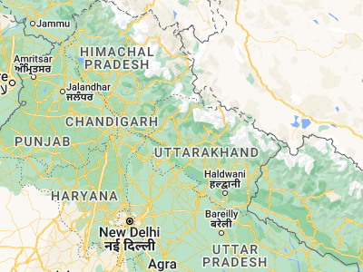 Map showing location of Tehri (30.39086, 78.4803)