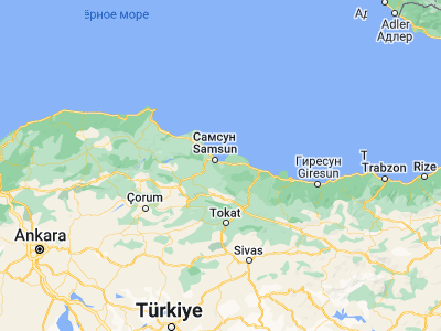 Map showing location of Tekkeköy (41.21167, 36.46)
