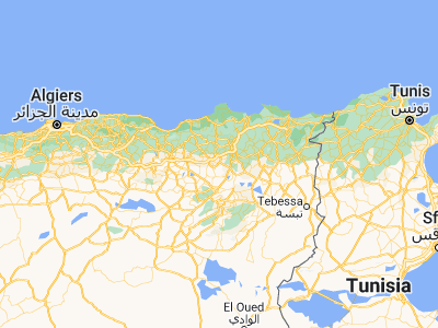 Map showing location of Telerghma (36.11653, 6.35434)
